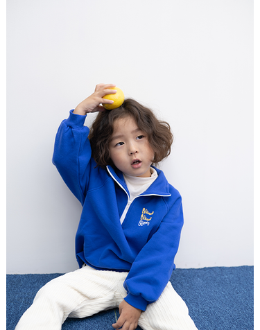 ZIP - UP JERSEY TOP BLUE