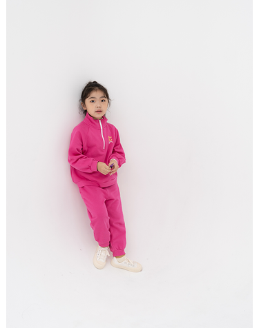 ZIP - UP JERSEY TOP PINK