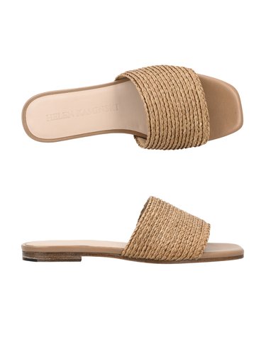 헬렌카민스키 FTW52210 NUCA 카일라 누가 카라멜 플랫 슬라이드 슬리퍼