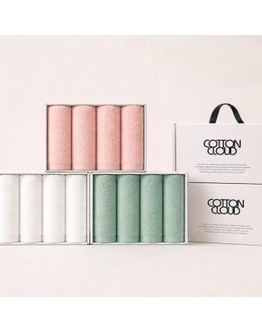코튼클라우드 프리미엄 호텔수건 40수 코마사 220g 타월 4P 선물세트