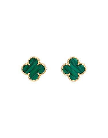 [엘러브] 새상품 반클리프 아펠 빈티지 알함브라 이어링 18K 옐로우골드 말라카이트 6ET1300