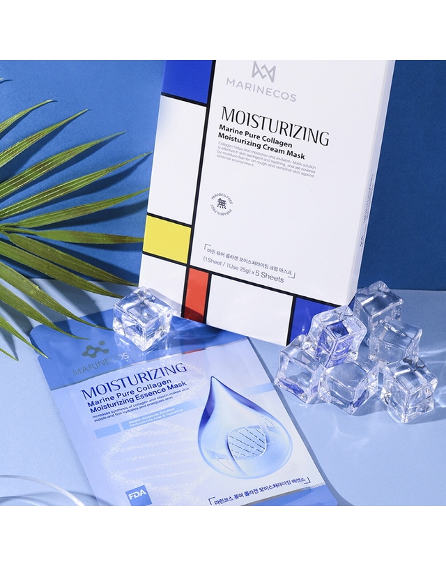 마린코스 MARINECOS 마린콜라겐 리바이탈 메조 크림+마린 퓨어 콜라겐 마스크(모이스처) 5매 착용컷