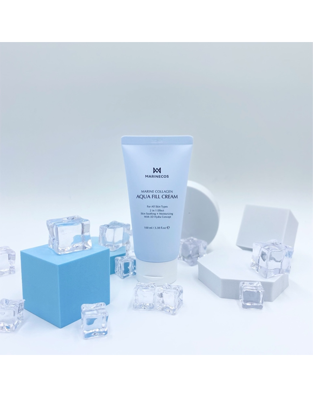 마린코스 MARINECOS 마린콜라겐 아쿠아 필 크림+마린 퓨어 콜라겐 마스크(수딩) 5매 착용컷