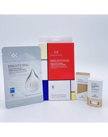 [세트할인] 마린 퓨어 콜라겐 마스크(브라이트닝)+마린콜라겐 선 블록 스틱