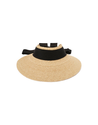 26SS 사비나 라피아 바이저햇 네추럴/블랙 HAT51251 SABINA NATURAL BLACK
