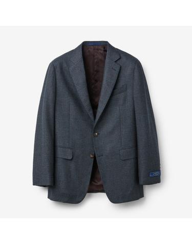 로로피아나 원단 울실크 브라운데코 글렌체크 자켓 MRJBA25202BLU