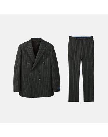 드라고 울 밀드 스트라이프 더블 수트 (Brown) MNFBW25781BRO_MNFCW25781BRO