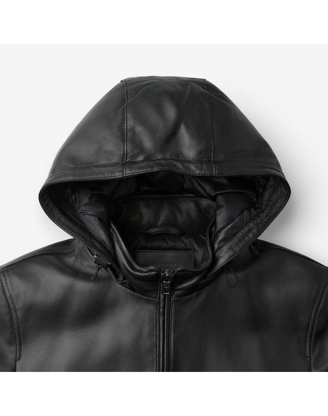 캠브리지 멤버스 램 나빠 탈부착 후드 구스 점퍼 - 블랙 MYUDW26212BKX 착용컷