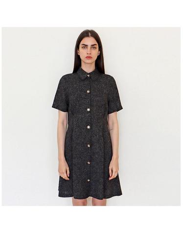 팬시 트위드 멜란지 블랙 셔츠 원피스 _ Fancy Tweed Melange BK OP