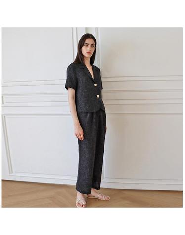 팬시 트위드 멜란지 블랙 팬츠_ Fancy Tweed Melange BK PT