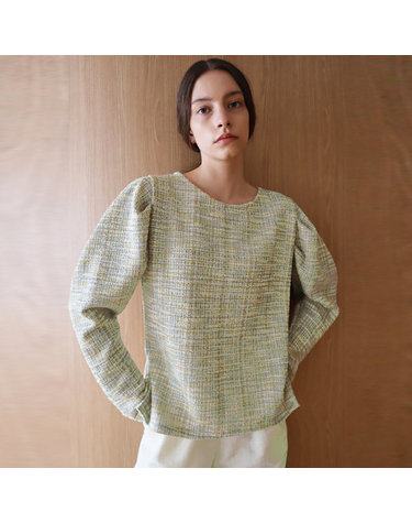 트위드 퍼프 그린 티셔츠_Tweed Puff Green TS