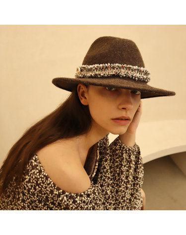 울100 브라운 페도라_Wool100 Brown Fedora