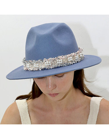 울100 진주 블루 페도라 _ Wool 100 Pearl Blue Fedora