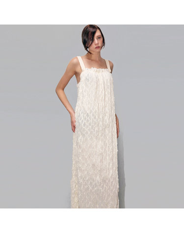 주름 펄 나시 아이보리 드레스_ Pleats Pearl IV dress