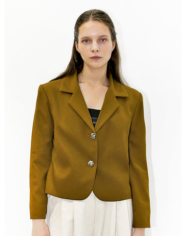 투버튼 카멜 크롭 자켓 _ Two Button Camel Crop JK