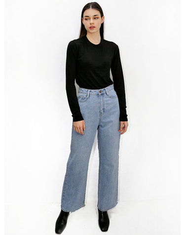 하이웨스트 일자 데님 연청바지_ High waist Light Blue Denim