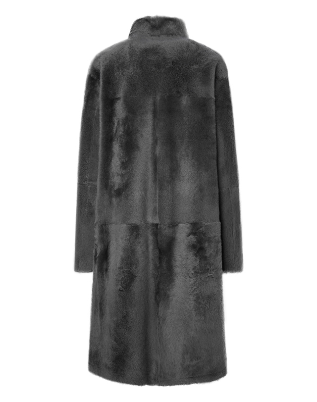 닥스 여성 [LUXURY FUR][양모피][리버시블]차콜그레이 롱 무스탕 차콜 그레이 착용컷