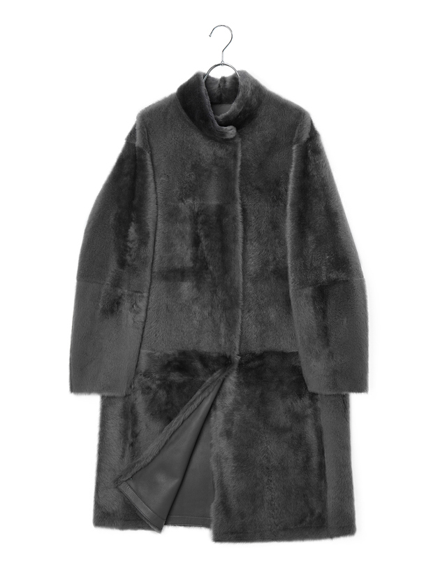 닥스 여성 [LUXURY FUR][양모피][리버시블]차콜그레이 롱 무스탕 차콜 그레이 착용컷
