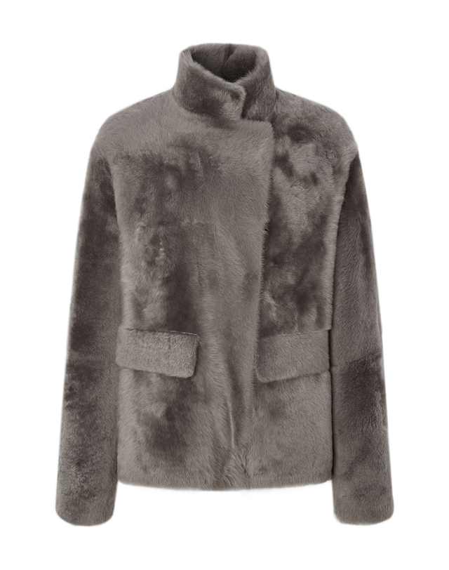 닥스 여성 [LUXURY FUR][양모피][리버시블]브라운 하이넥 하프 무스탕 착용컷
