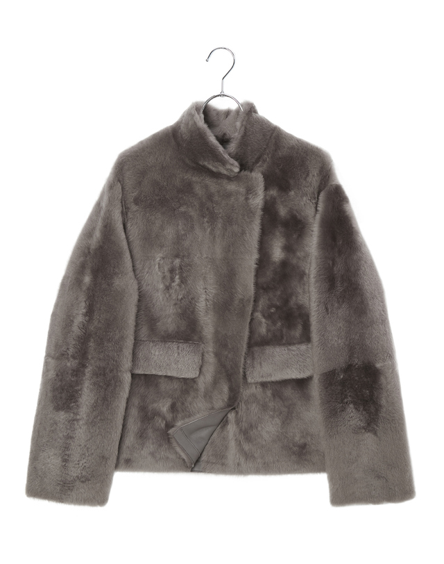 닥스 여성 [LUXURY FUR][양모피][리버시블]브라운 하이넥 하프 무스탕 상세