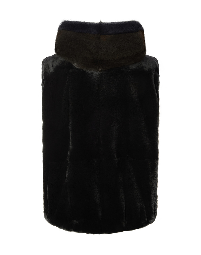 닥스 여성 [LUXURY FUR][밍크·위즐]블랙 후드 집업 베스트 착용컷