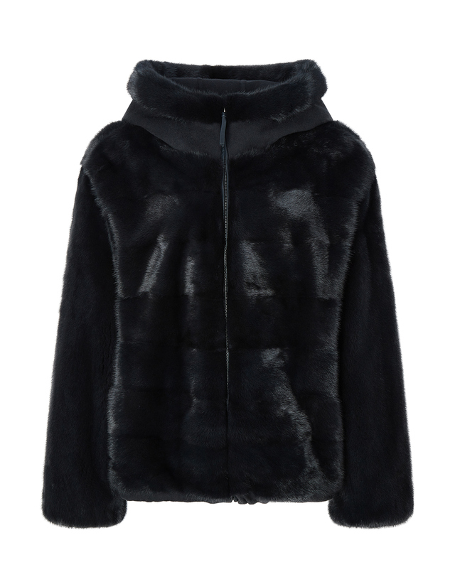 닥스 여성 [LUXURY FUR][밍크]다크그레이 후드 집업 점퍼형 숏 코트 진한 그레이 착용컷