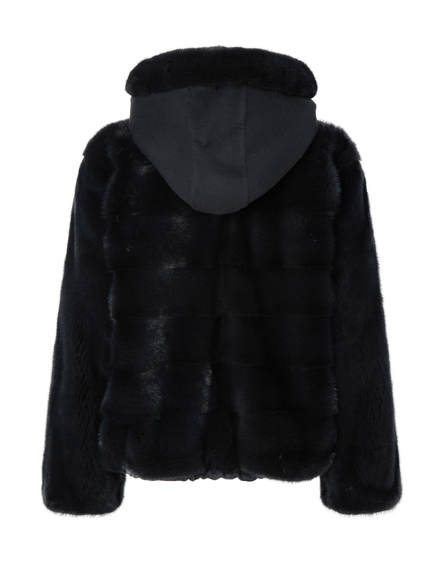 닥스 여성 [LUXURY FUR][밍크]다크그레이 후드 집업 점퍼형 숏 코트 진한 그레이 착용컷