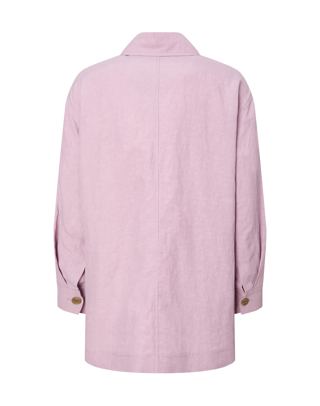 닥스 여성 [린넨]라이트퍼플 포켓 배색 7부 자켓 밝은 퍼플 착용컷