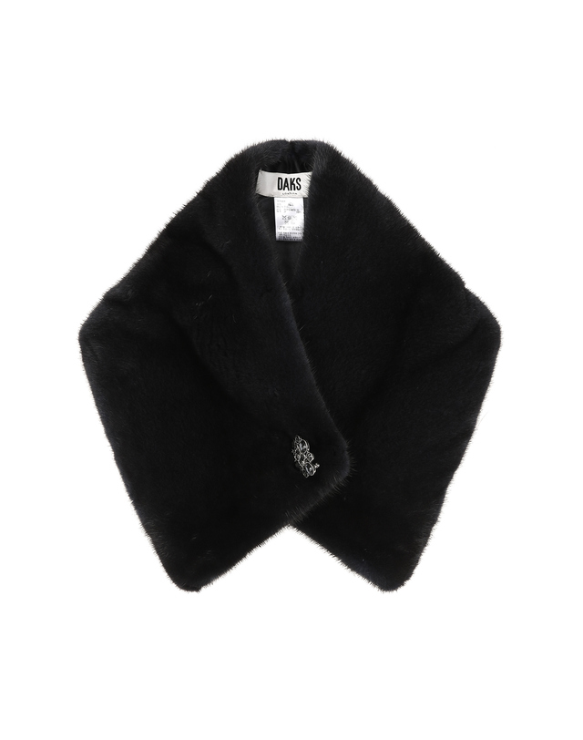 닥스 여성 [LUXURY FUR][밍크]네이비 크리스탈 장식 머플러 착용컷