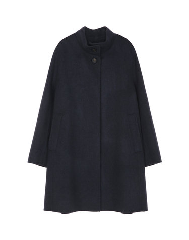 그레이쉬네이비 캐시미어혼방 하이넥 자켓