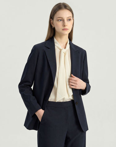 다크네이비 소셜 싱글 긴팔자켓