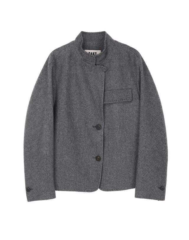 닥스 여성 [HIGH CASHMERE] 그레이쉬블루 캐시미어혼방 조직감 자켓 탁한 블루 착용컷