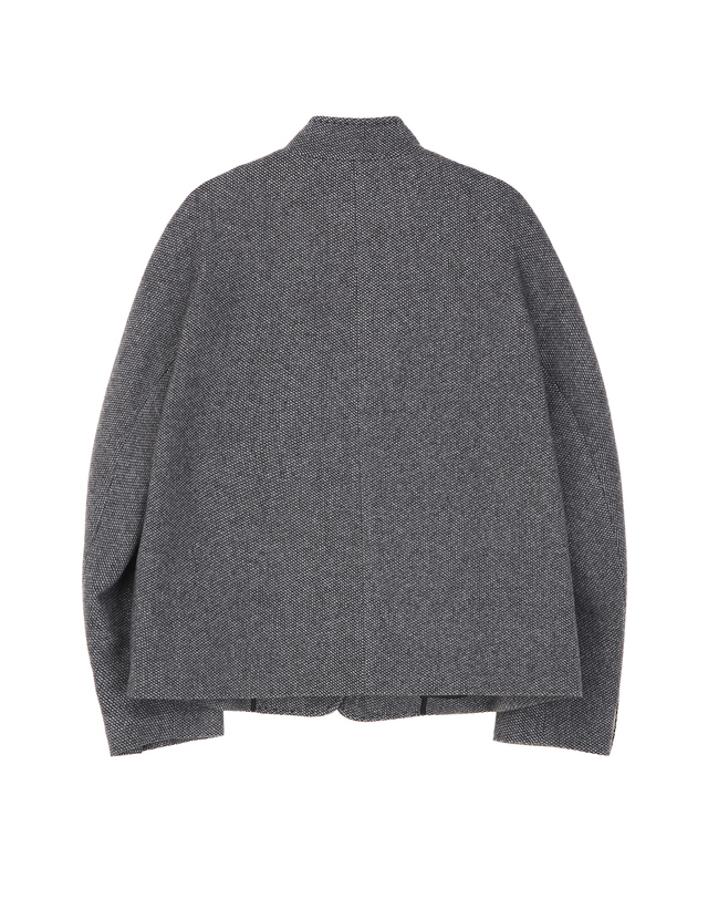 닥스 여성 [HIGH CASHMERE] 그레이쉬블루 캐시미어혼방 조직감 자켓 탁한 블루 착용컷