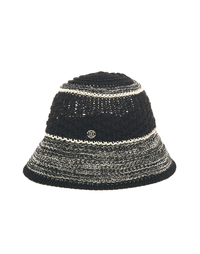 닥스 여성 블랙 니팅 버킷햇 착용컷