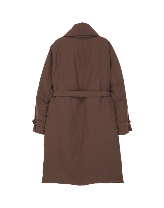 닥스 여성 [THE ORIGINAL] 다크브라운 체크배색 경량 롱 다운 (+ 머플러탈착) 진한 브라운 착용컷