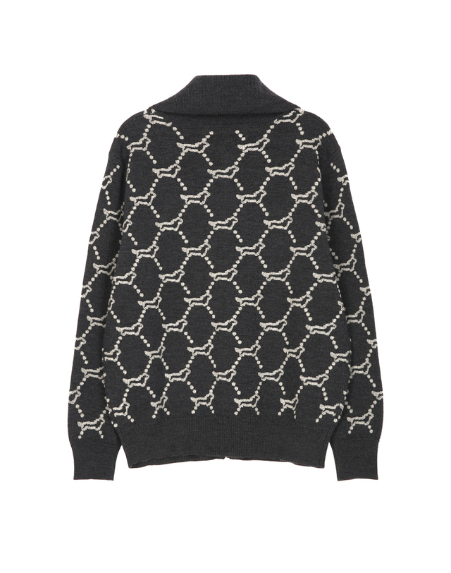닥스 여성 [THE ORIGINAL/HIGH WOOL] 차콜그레이 닥스훈트 울 집업 가디건 차콜 그레이 착용컷
