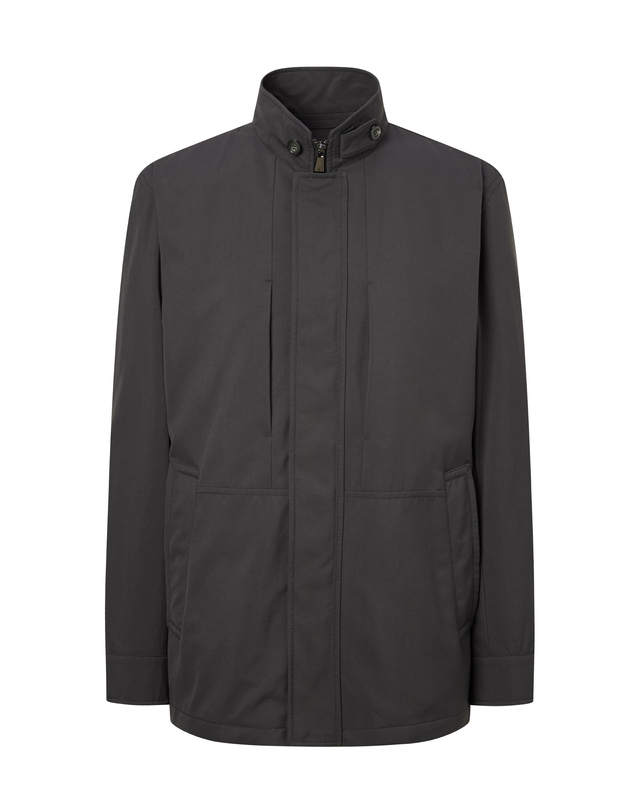 닥스 남성 [클리어런스][IMPORTED FABRIC] 라이너 탈착 사파리 점퍼 진한 세피아 착용컷