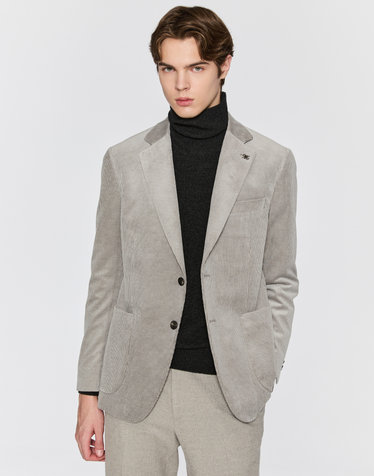 [ZEGNA] 라이트그레이 코튼실크 코듀로이 자켓