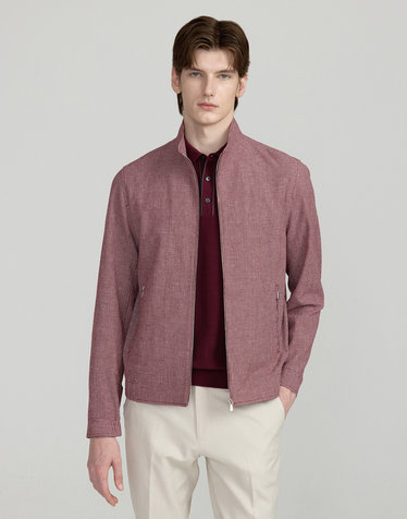 [단독특가] [PIACENZA] 울써커 버건디 마이크로 블루종 점퍼
