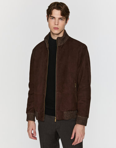[LEATHER] 다크브라운 베이비 카프스킨 구스다운 점퍼