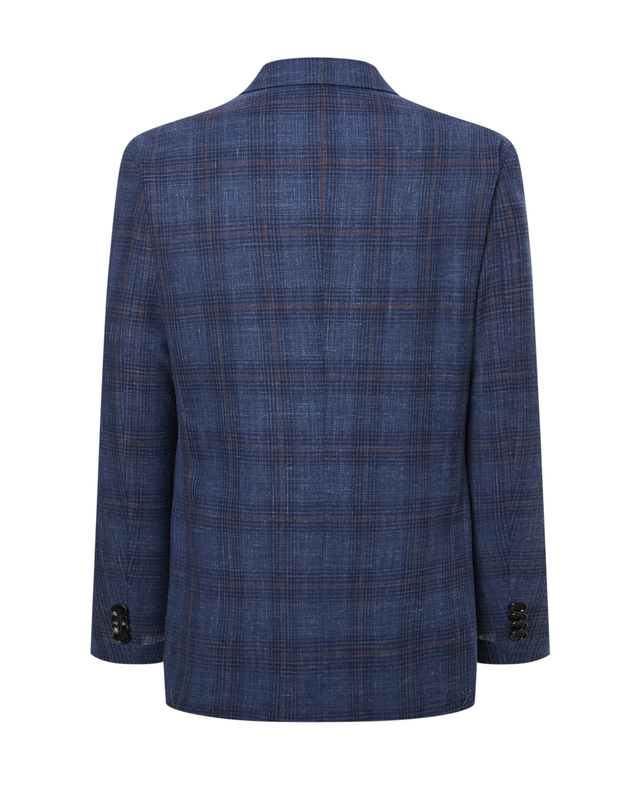 닥스 남성 [LORO PIANA 원단] 블루 써머 체크 자켓 착용컷