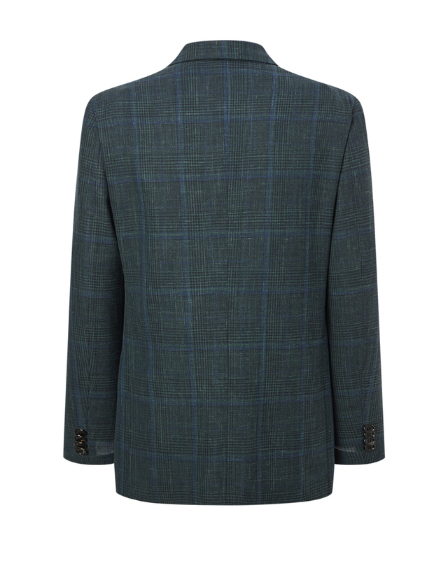 닥스 남성 [LORO PIANA 원단] 그린 써머 체크 자켓 초록 착용컷