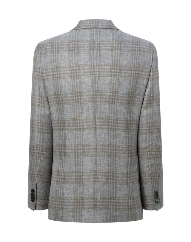 닥스 남성 [ZEGNA] 울실크 그레이 체크 자켓 착용컷