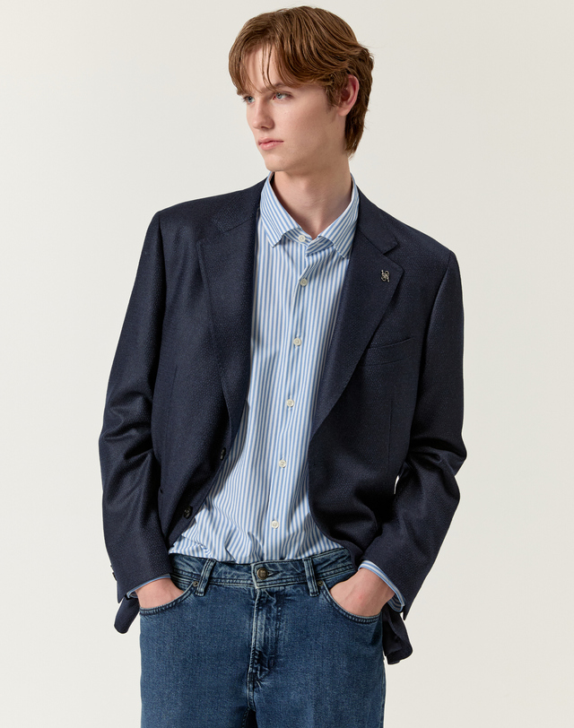 닥스 남성 [LORO PIANA 원단] 네이비 포멀 자켓 착용컷