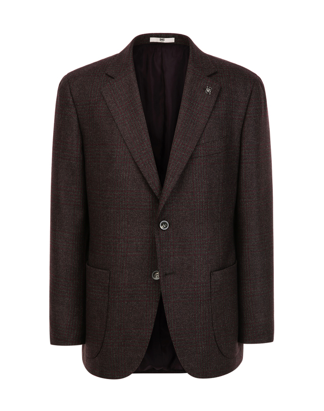 닥스 남성 [LORO PIANA 원단] 버건디 체크 포멀 자켓 와인 착용컷