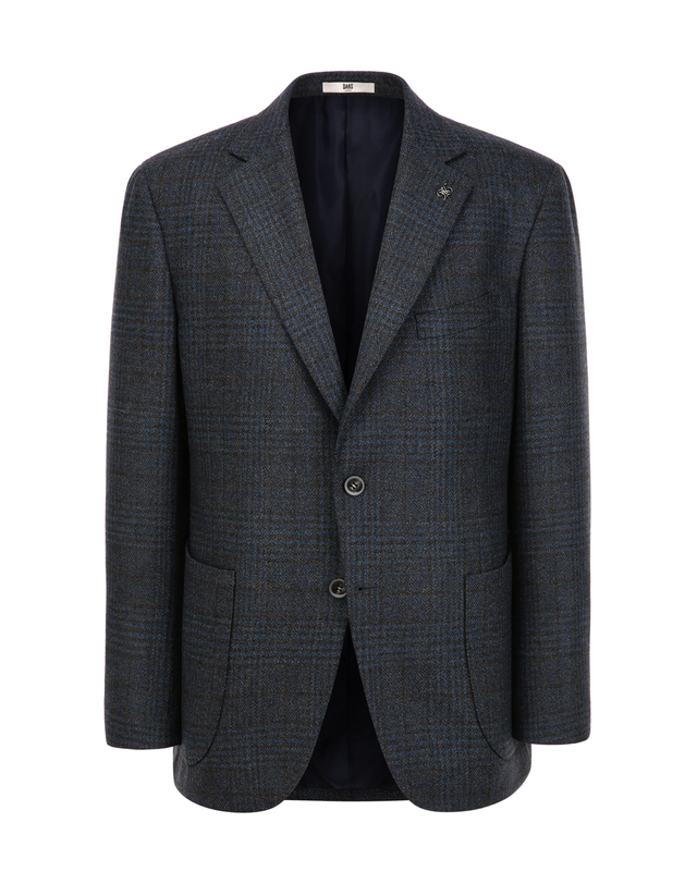 닥스 남성 [LORO PIANA 원단] 다크터키쉬블루 체크 포멀 자켓 진한 청록 착용컷