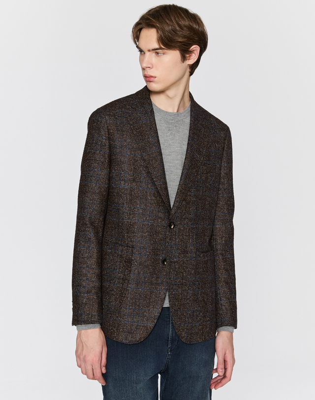 닥스 남성 [LORO PIANA 원단] 다크브라운 수리 알파카 자켓 진한 브라운 착용컷