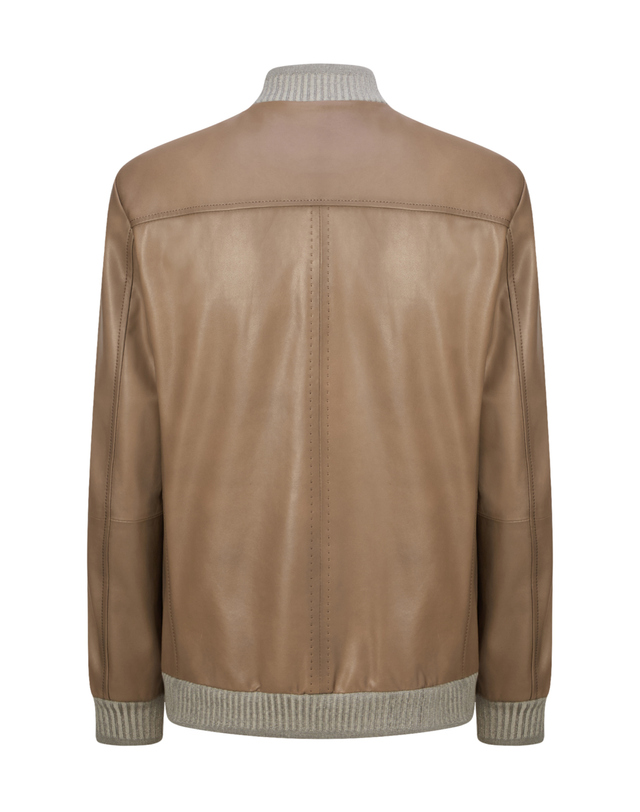 닥스 남성 [LEATHER] 브라운 오일 브러쉬 가죽 블루종 착용컷