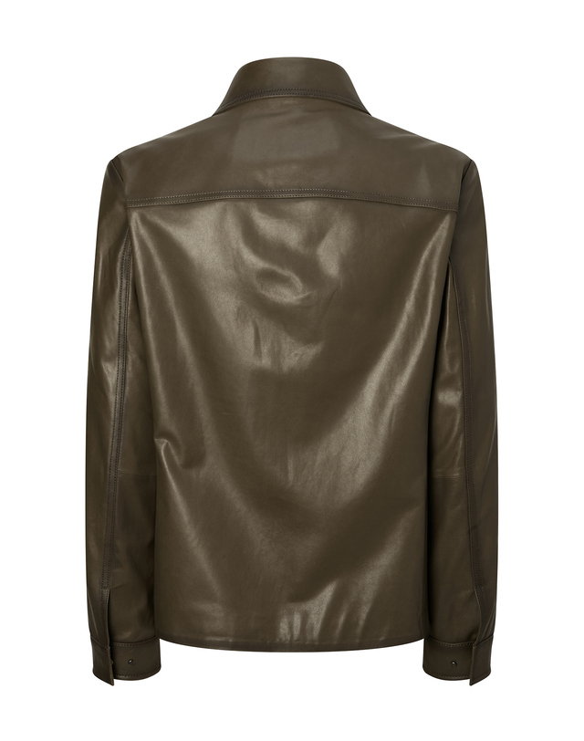 닥스 남성 [LEATHER] 카키 램 블루종 점퍼 상세