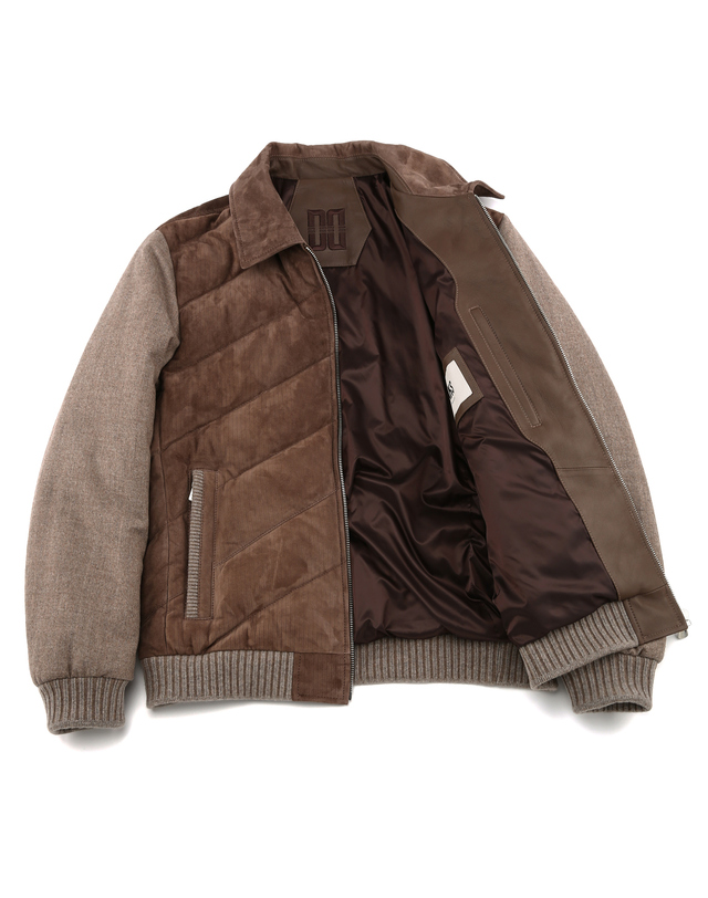 닥스 남성 [LEATHER] 다크베이지 고트 스웨이드 구스다운 점퍼 진한 베이지 상세